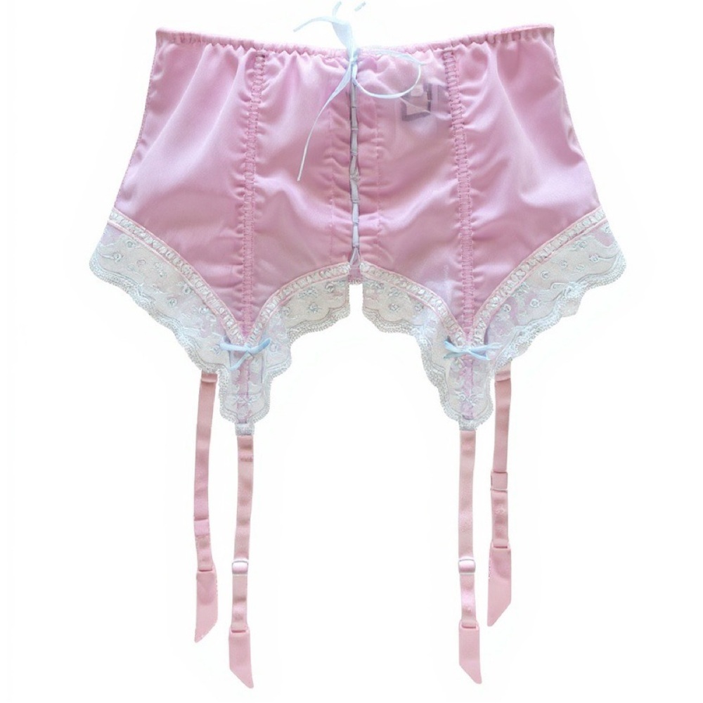 Roberto Cavalli Pink Lace Detail Garter